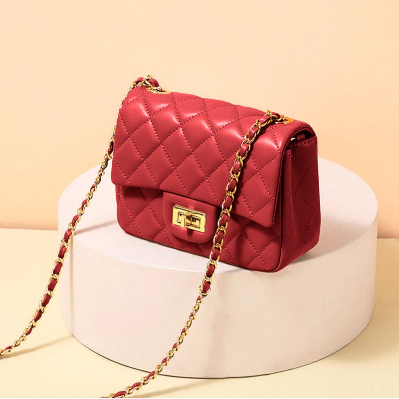 Quilted DockLock Crossbody Bag ~ Color Red