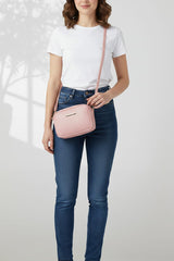 Mini Snakeskin Square Bag - Color Pink