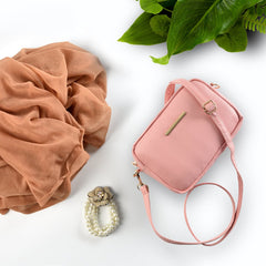 Mini Snakeskin Square Bag - Color Pink